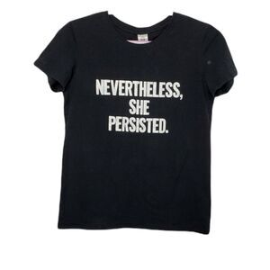 NEVERTHELESS SHE PERSISTED‎ t-shirt black quote short sleeve S